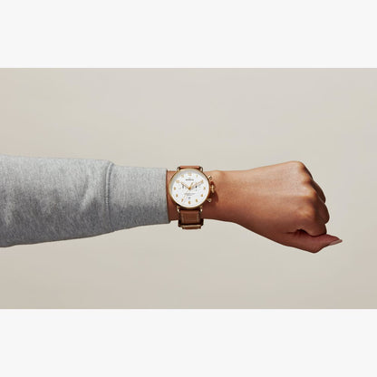 Shinola - Montre CANFIELD CHRONO 43MM - Blanc / Or