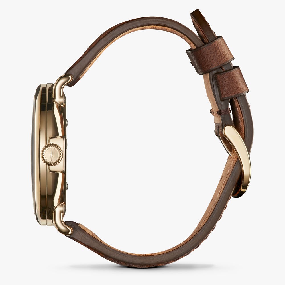 Shinola watch THE RUNWELL 41mm in Gold White