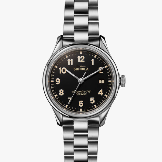 SHINOLA VINTON 38MM WATCH IN BLACK