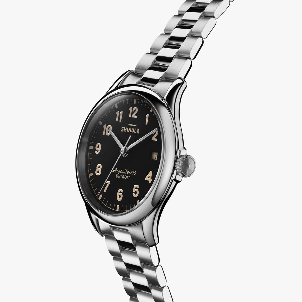 SHINOLA VINTON 38MM WATCH IN BLACK
