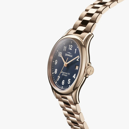 MONTRE SHINOLA VINTON 38MM EN CHAMPAGNE / BLEU