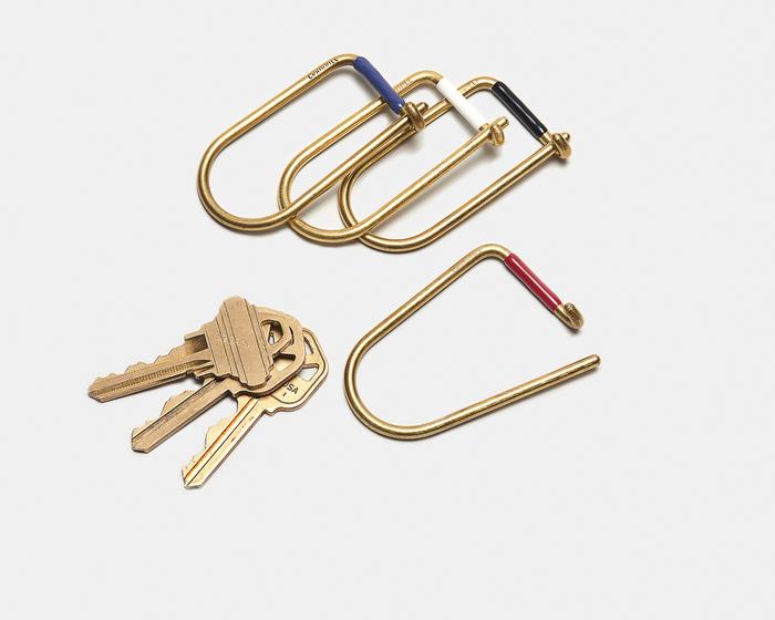 Wilson brass key ring with enamel band