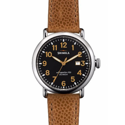 Shinola watch THE RUNWELL 41mm in Camel and Black