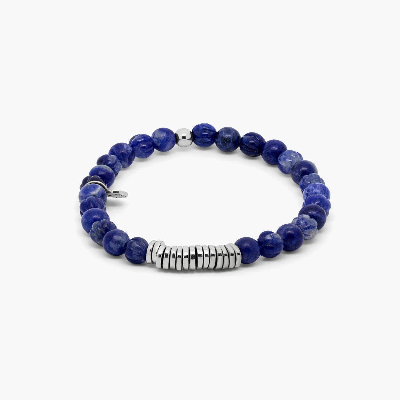 Classic disc bracelet with sodalite and sterling silver