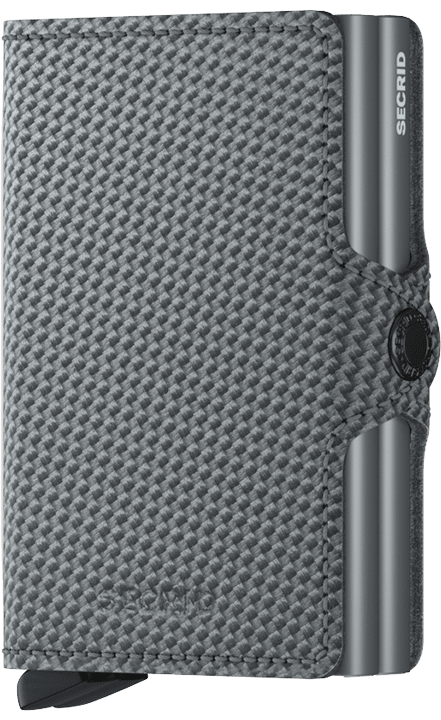 Gray carbon double wallet