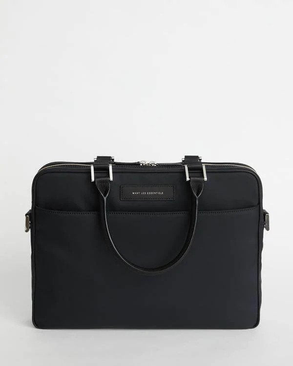 WANT Les Essentiels -PORTE-DOCUMENT MINCE EN NYLON 15" HANEDA  - Noir