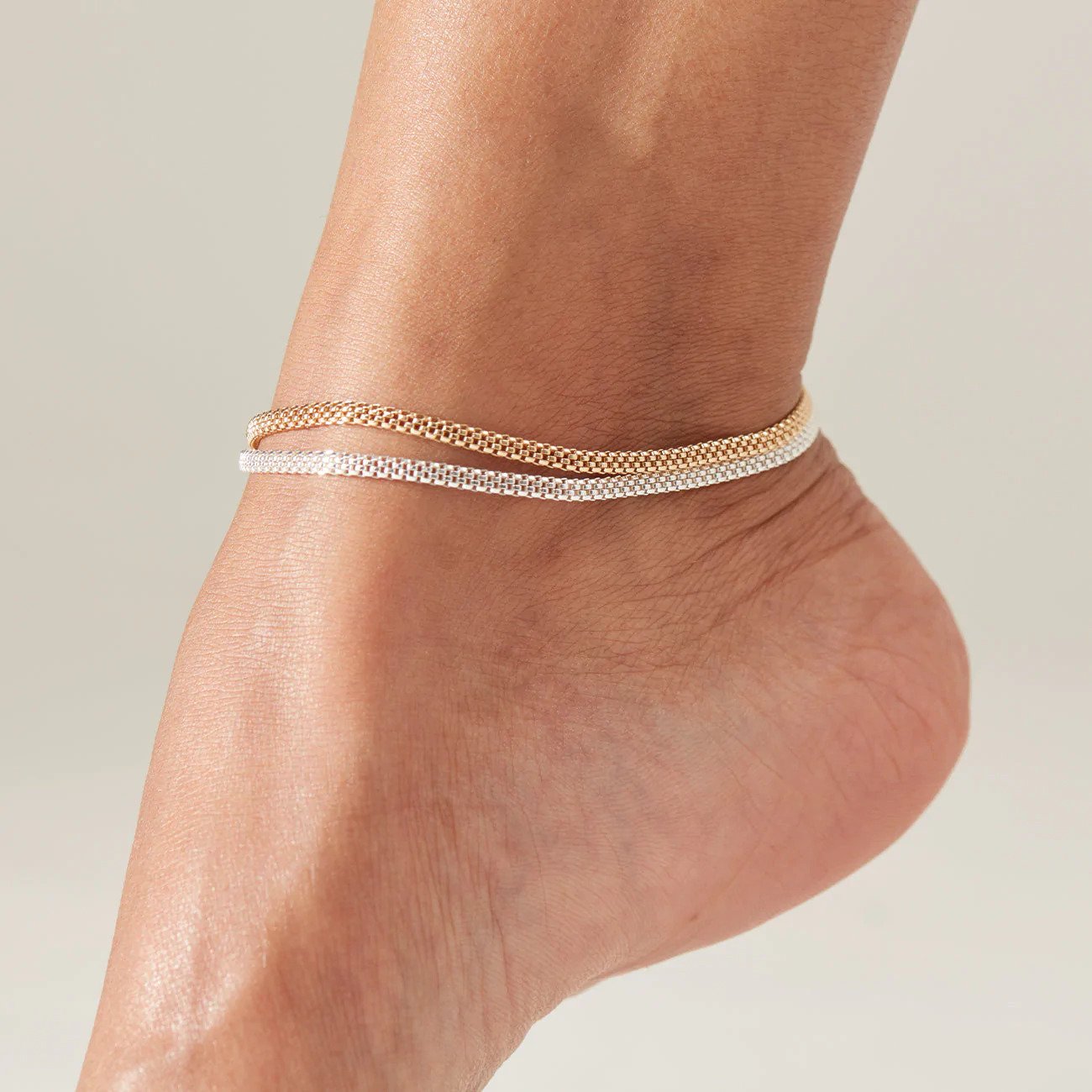 Jenny Bird - Brass Anklet Dipped in Sterling Silver