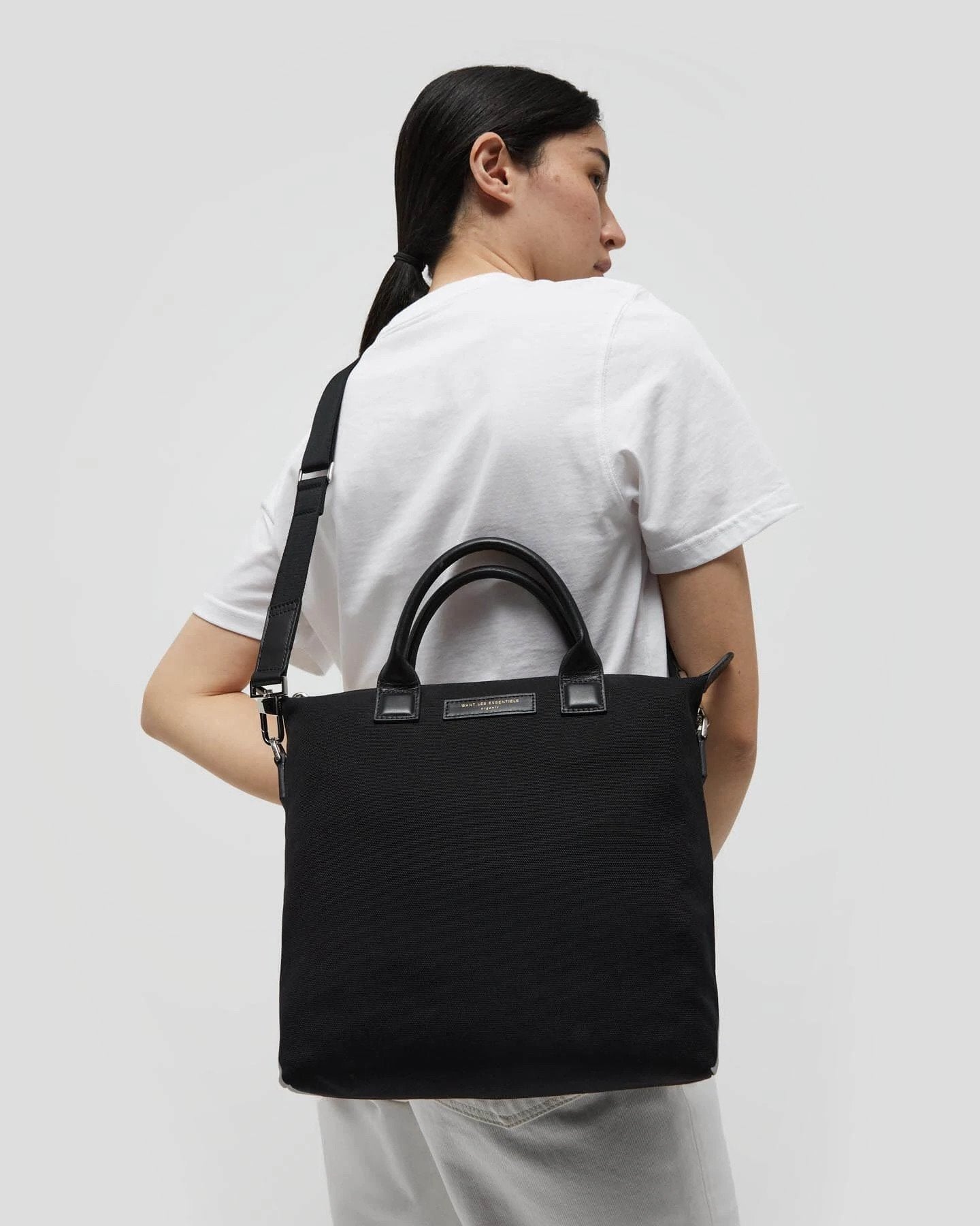 WANT Les Essentiels - CABAS MINI O'HARE EN COTON WANT ORGANIC - Noir