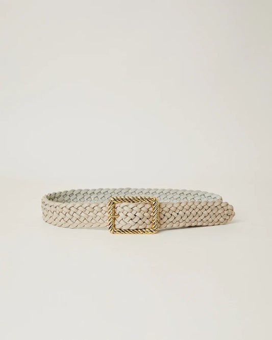 B-low the belt - Janelle braided suede belt - color Bone Gold