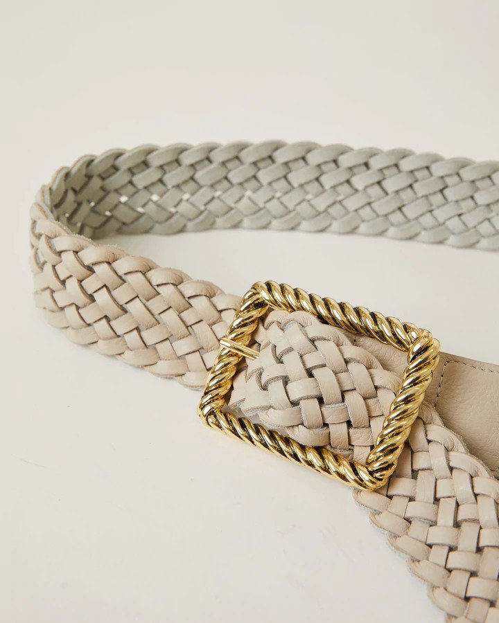B-low the belt - Janelle braided suede belt - color Bone Gold