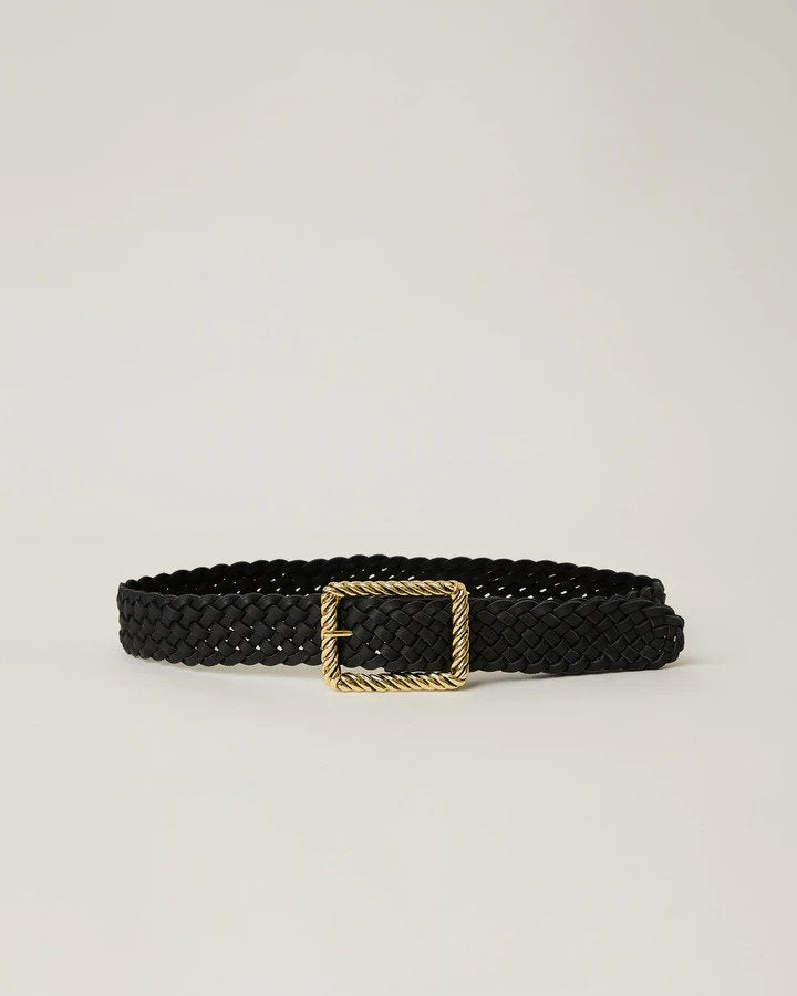 B-low the belt - Janelle braided suede belt - Black and Gold