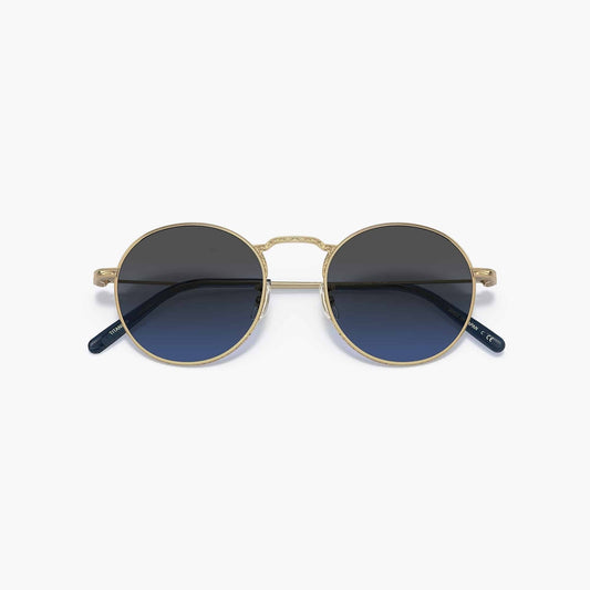 Oliver Peoples Weslie Sun round sunglasses in gold/dark azure gradient
