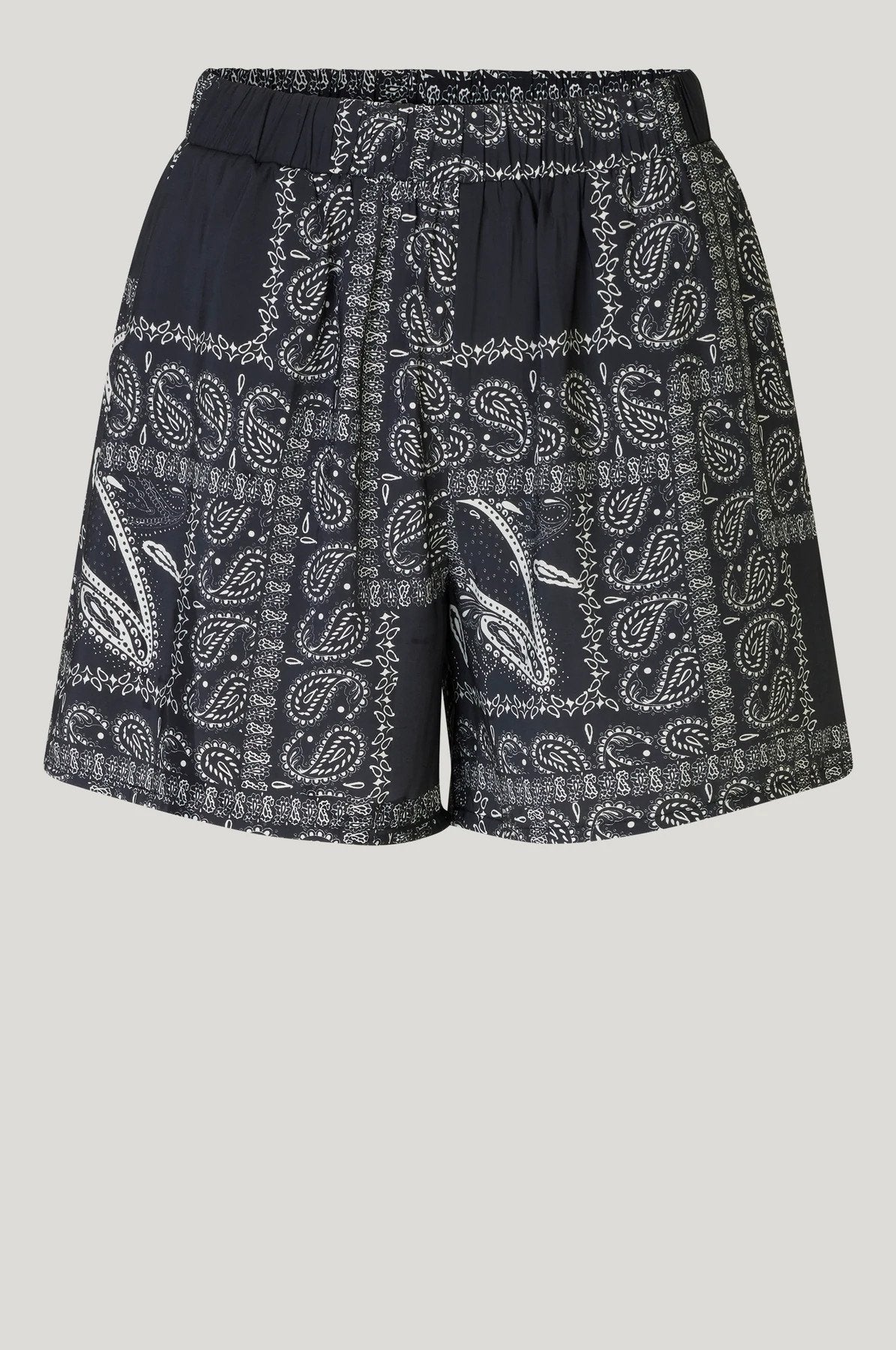 Just Female maid shorts in paisley print in black