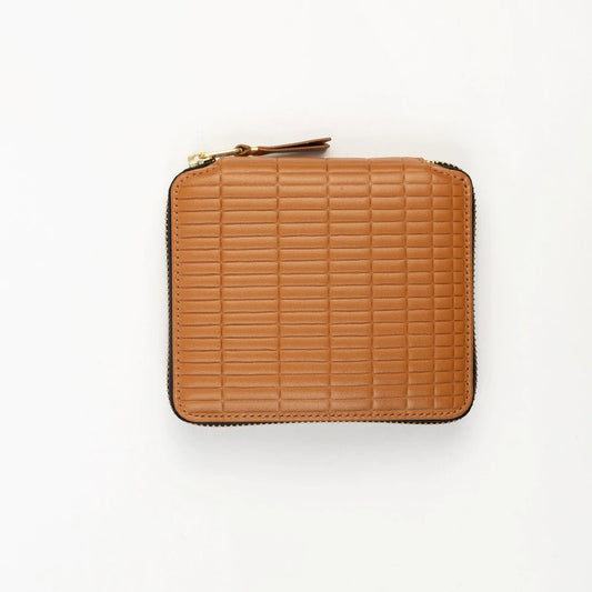 Comme des Garçons - Checkered embossed wallet with zip opening - Caramel