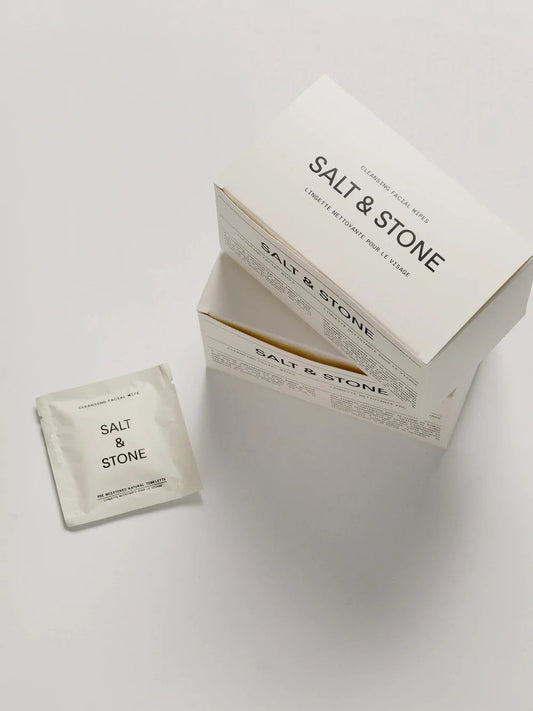 Salt & Stone - Lingettes nettoyantes pour le visage (boîte de 20 lingettes)