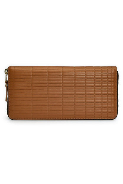 Comme des garçons | Portefeuille rectangulaire embossé quadrillé - Camel