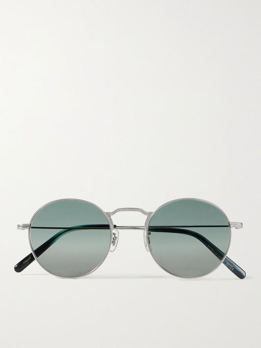 Oliver Peoples Weslie Sun Round Sunglasses - Silver/Blue