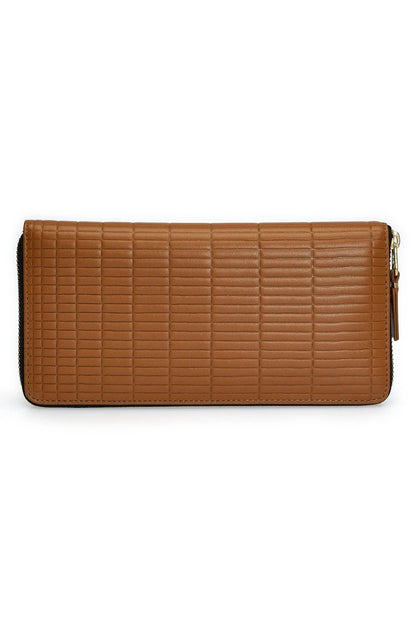 Comme des garçons | Portefeuille rectangulaire embossé quadrillé - Camel