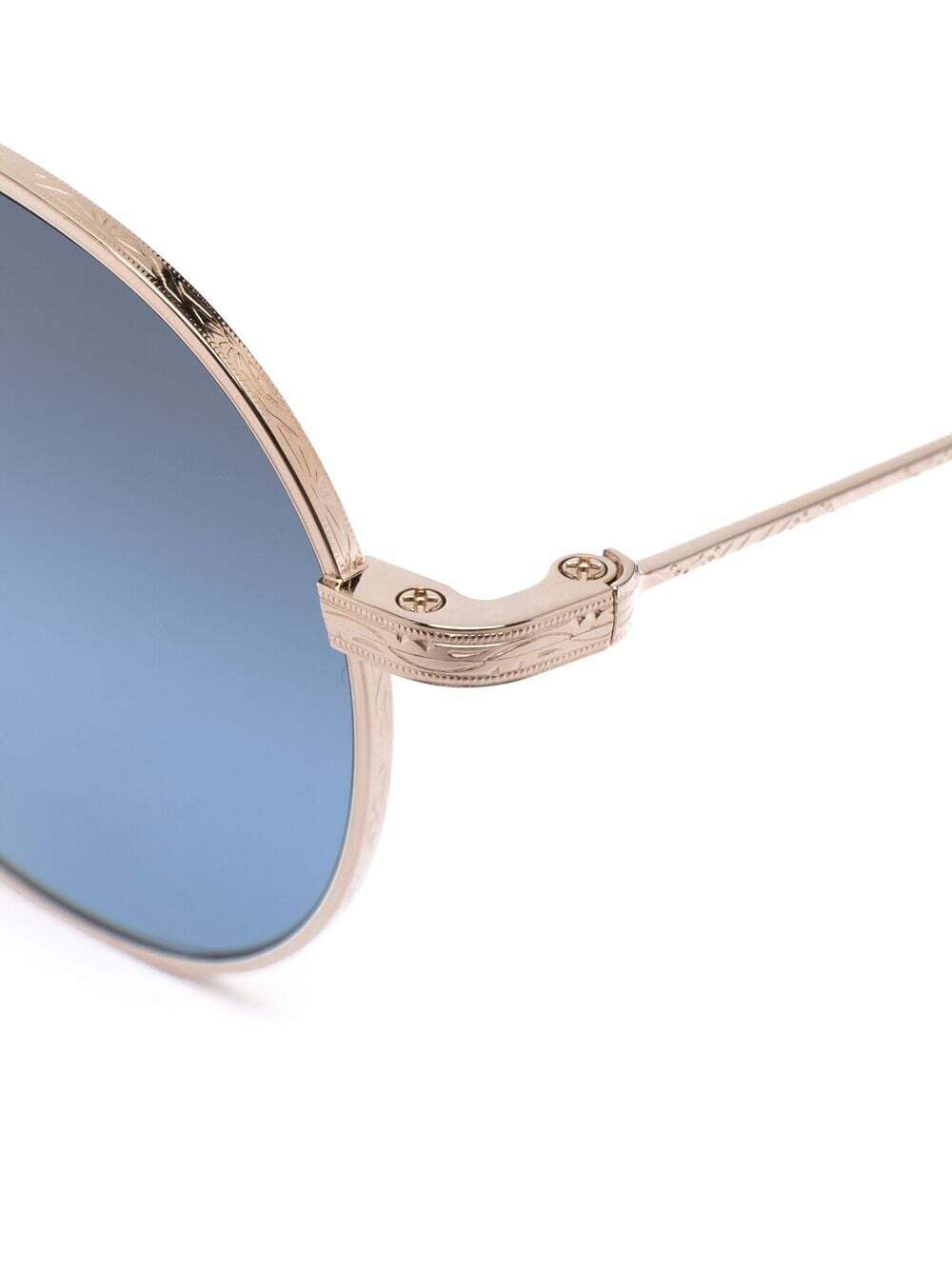 Oliver Peoples Weslie Sun round sunglasses in gold/dark azure gradient