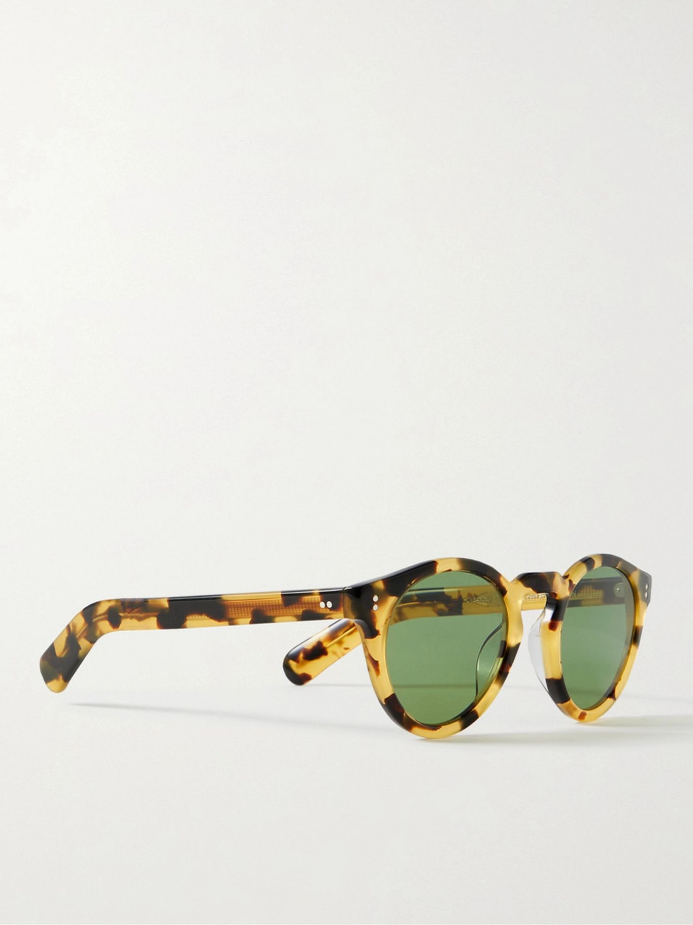 Oliver Peoples Martineaux round sunglasses in brown and tortoiseshell yellow, green