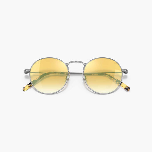 Oliver Peoples - Weslie Sun Round Sunglasses - Silver/ Shaded Yellow