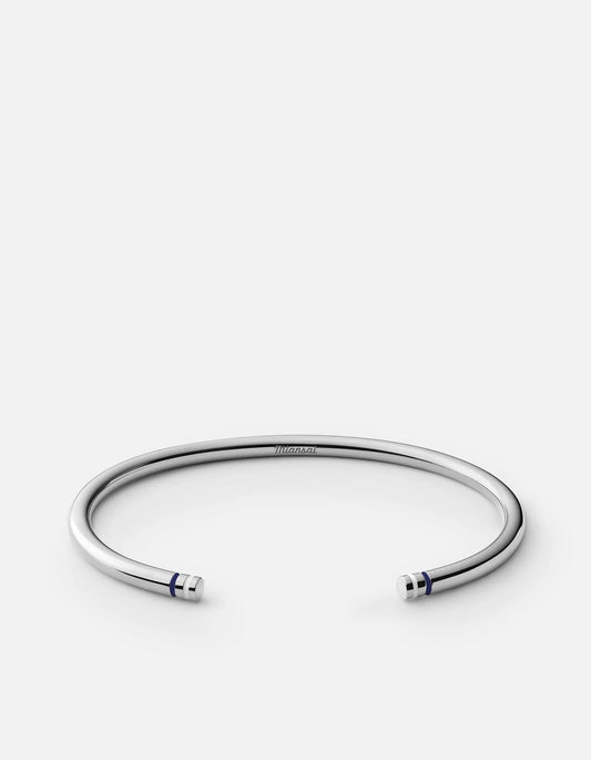 Miansai - ''The Aire Cuff'' bracelet, Sterling silver/navy white