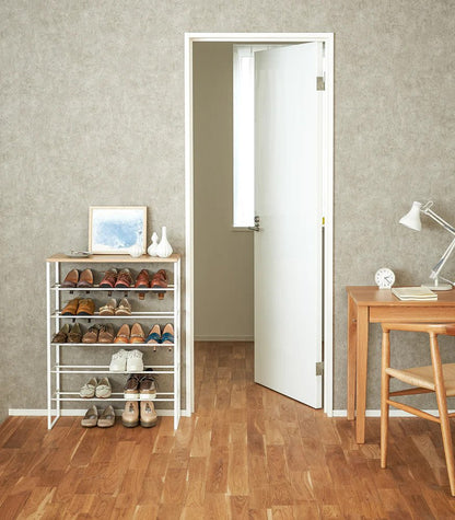 Yamazaki | Étagère à chaussures à 6 étages en bois - Blanc 