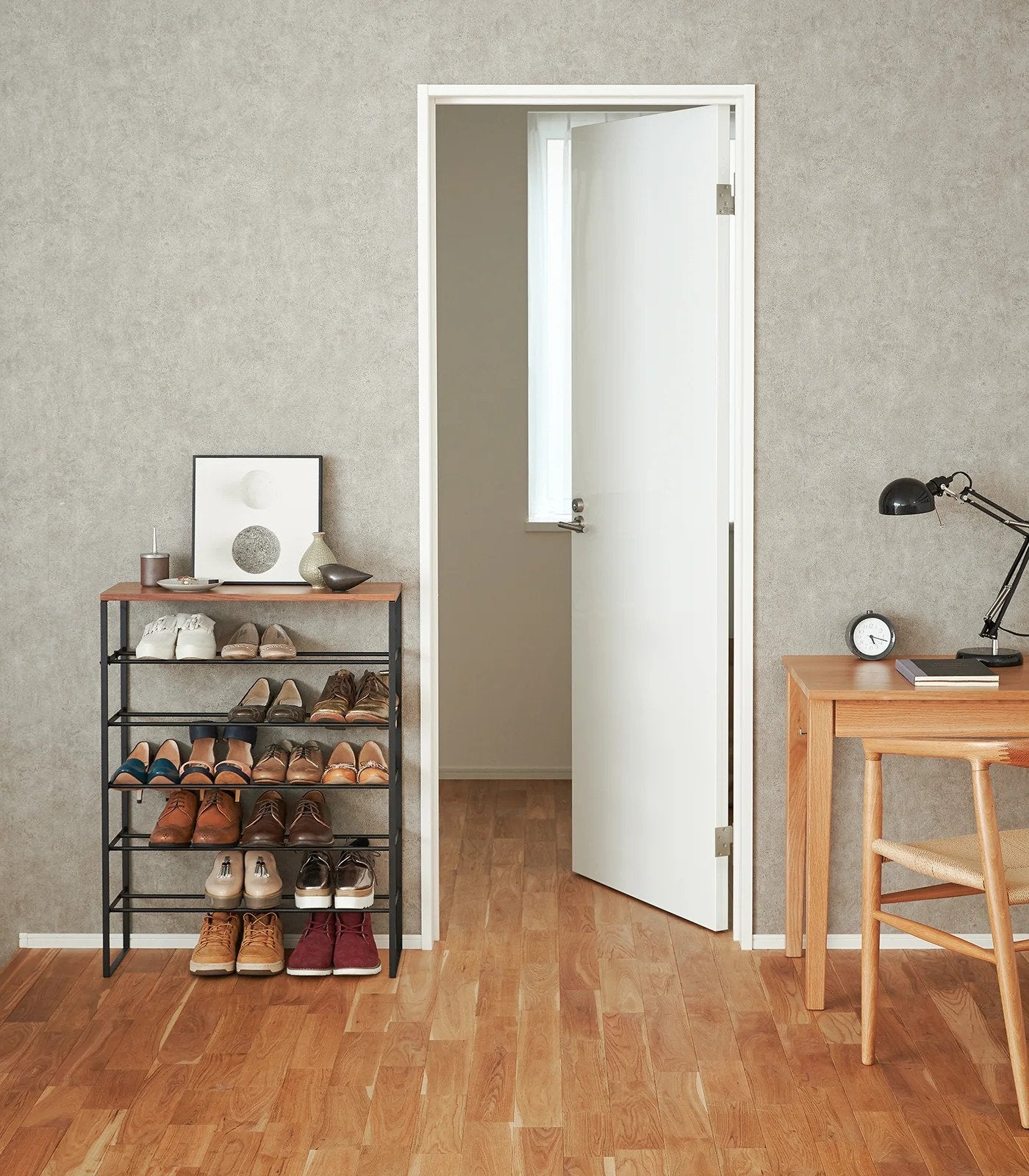 Yamazaki | Étagère à chaussures à 6 étages en bois - Noir