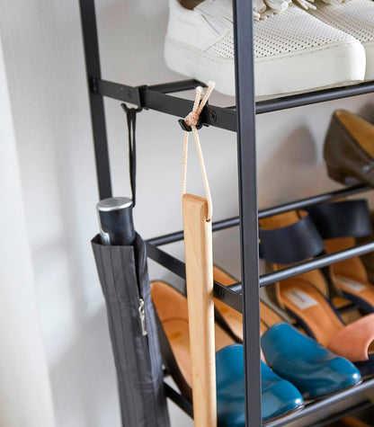 Yamazaki | Étagère à chaussures à 6 étages en bois - Noir