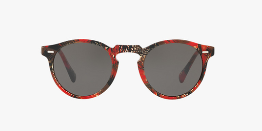 Oliver Peoples Gregory Peck Sun in Palmier Rouge + Grey Lens