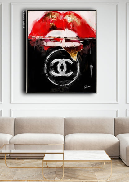 Kaezar Art | Tableau "Chanel lips"