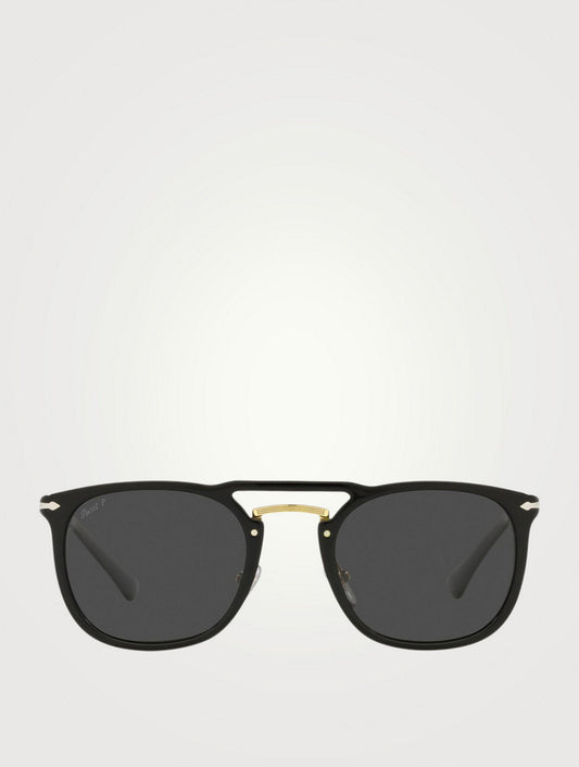 Persol - PO3265S Square Sunglasses - Black, Polarized Black 