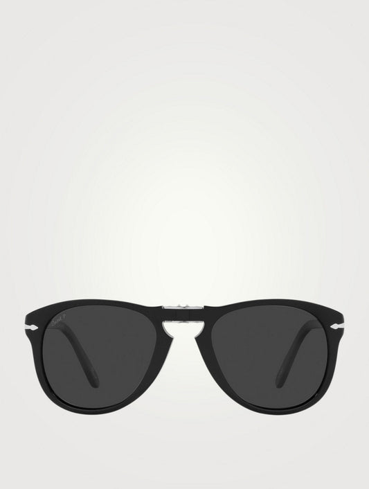 Persol Steve McQueen 714 Aviator Sunglasses - Black 