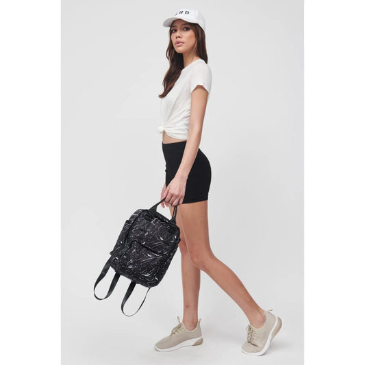 Sol & Selene | Sac à dos petit "Iconic" - Noir et Blanc Marbré