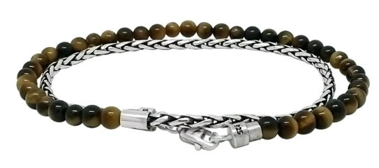 Kemmi Bracelet - Silver Mini Chain Bead Tiger