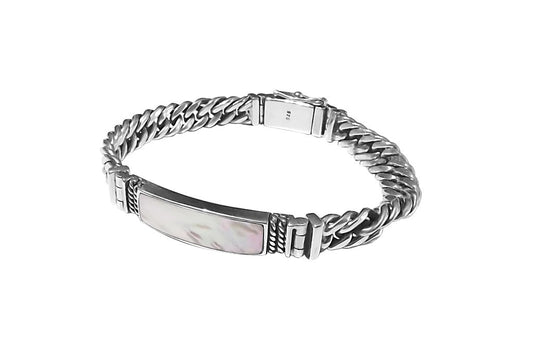 Kemmi - Mother-of-pearl bracelet in silver chain