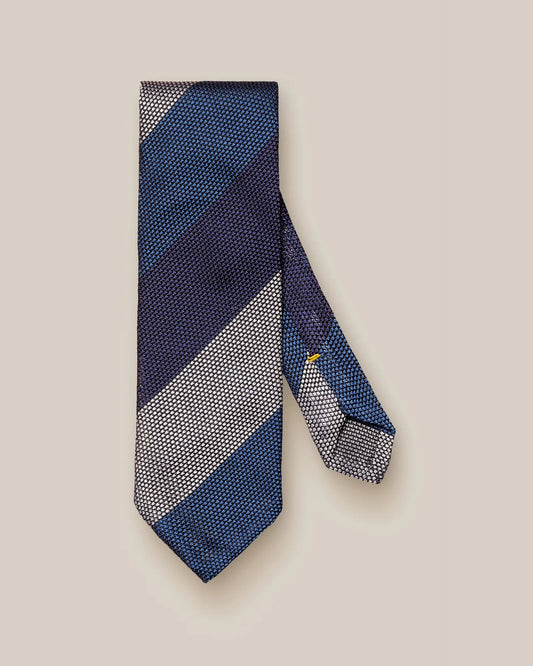 Eton | Cravate en Grenadine à Rayures - Bleu Marine