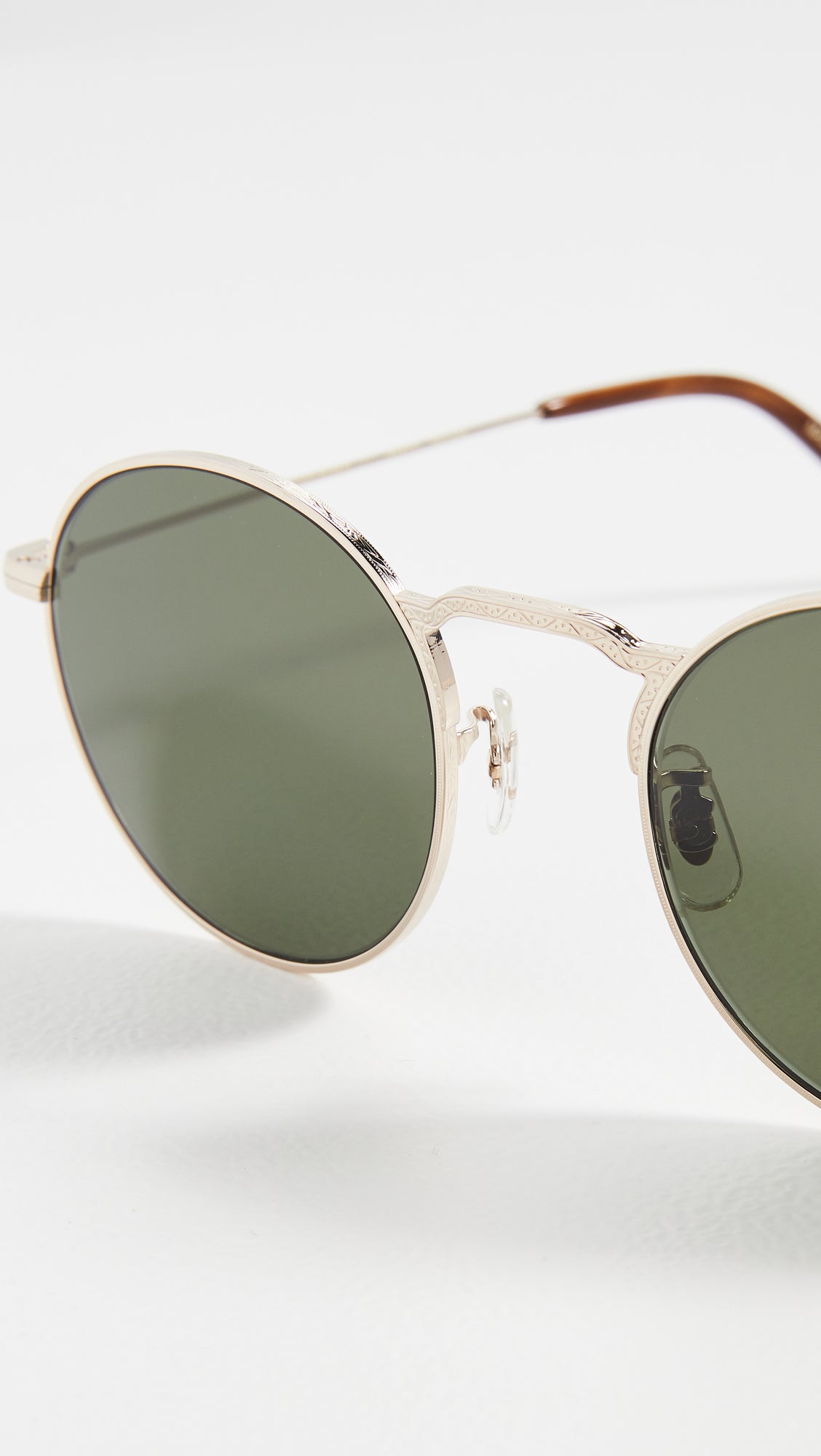 Oliver Peoples Weslie Sun Round Sunglasses in Gold/G-15