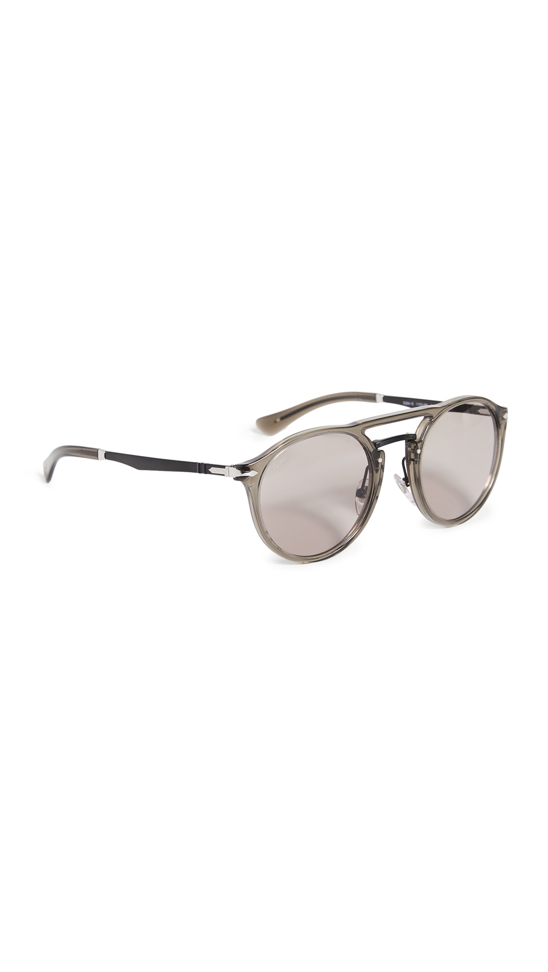 Persol Round Sunglasses PO3264S Opal Smoke/Antique Gray 