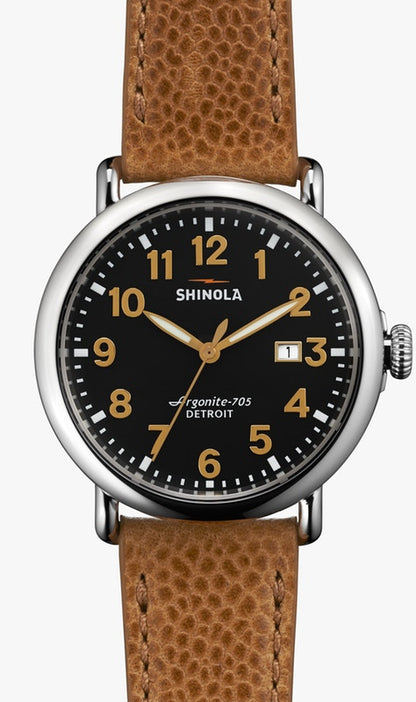 Shinola -  Montre RUNWELL 41mm -  Camel and Black