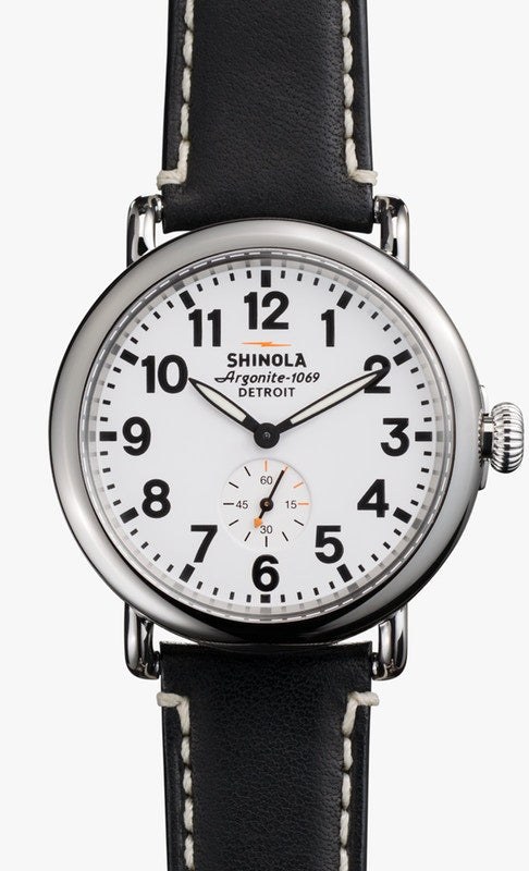Shinola watch THE RUNWELL 41mm in White Black